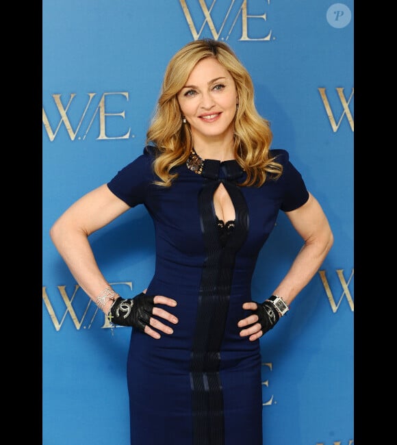 Madonna lors du photocall du film W.E. à Londres le 11 janvier 2012
