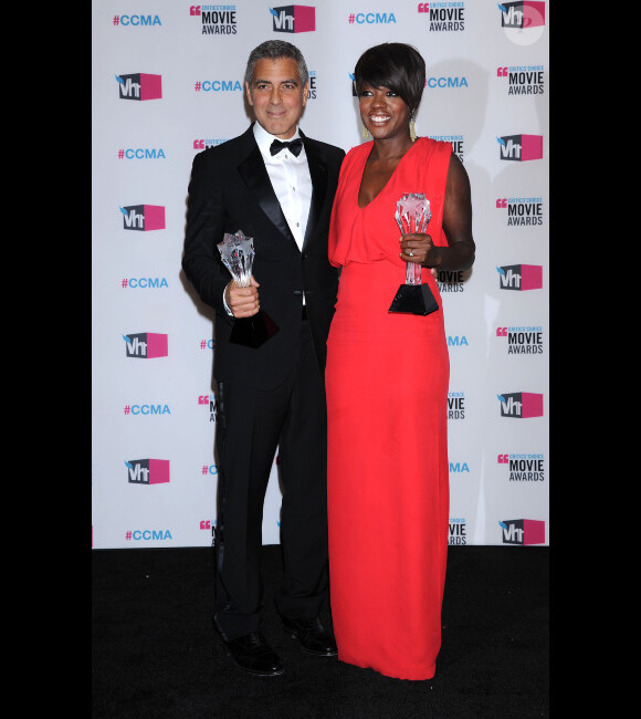 George Clooney et Viola Davis au Critics' Choice Awards, à Los Angeles le 12 janvier 2012.