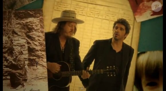 Patrick Fiori et Zucchero dans le clip L'Écho des dimanches, janvier 2012.