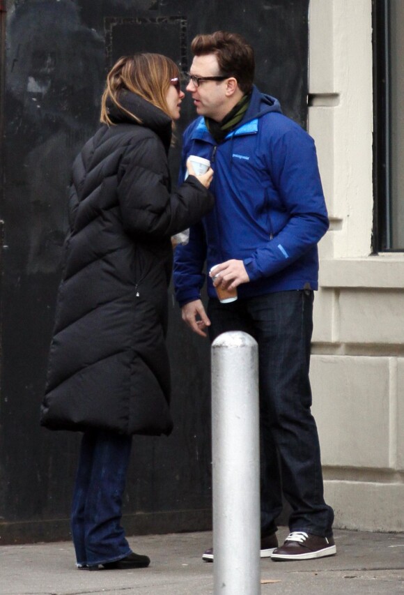 Olivia Wilde et Jason Sudeikis, amoureux, dans les rues de New York le 14 janvier 2012