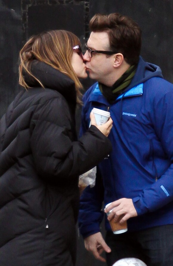Olivia Wilde et Jason Sudeikis à New York le 14 janvier 2012