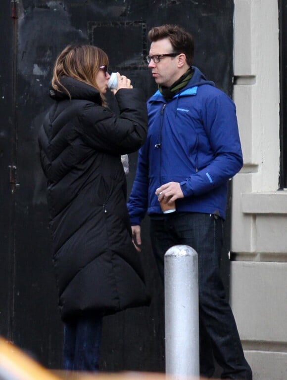 Olivia Wilde et Jason Sudeikis en plein New York le 14 janvier 2012