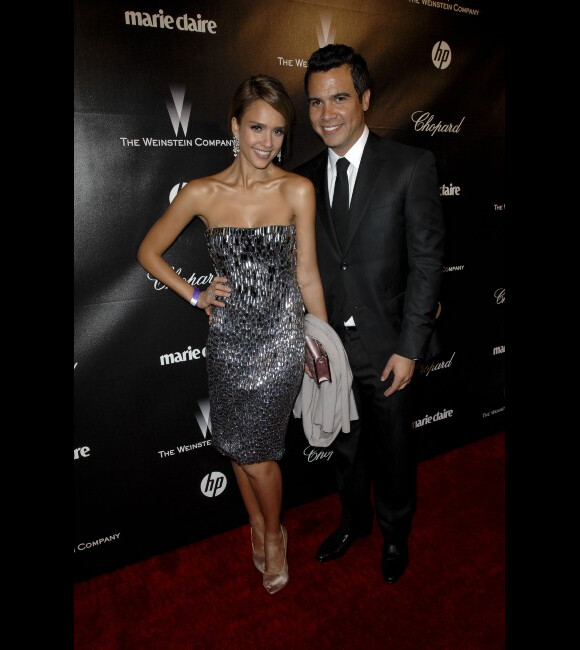 Jessica Alba et Cash Warren à l'after party des Golden Globes, le 15 janvier 2012 à Los Angeles.