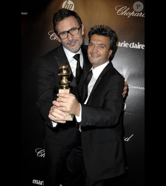 Michel Hazanavicius et Thomas Langmann à l'after party des Golden Globes, le 15 janvier 2012 à Los Angeles.