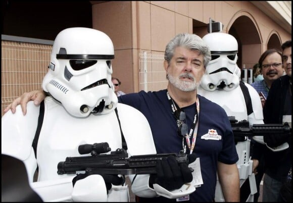 George Lucas et un stormtrooper à Monaco en 2005.