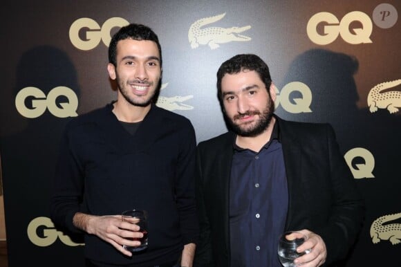 Mustapha El Atrassi et Mouloud Achour lors de la soirée GQ des hommes de l'année 2011 au Ritz à Paris le 18 janvier 2012