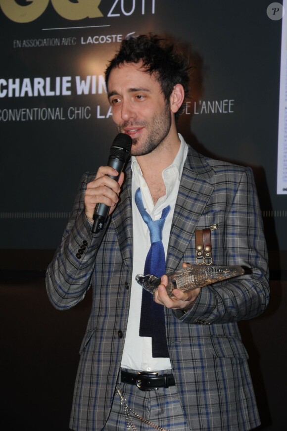 Charlie Winston lors de la soirée GQ des hommes de l'année 2011 au Ritz à Paris le 18 janvier 2012