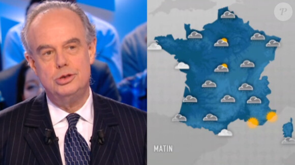Frédéric Mitterrand en Miss Météo dans le Grand Journal de Canal + le vendredi 20 janvier 2012