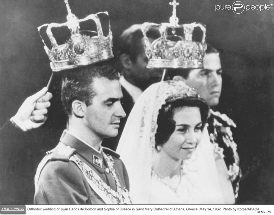 Juan Carlos Ier Et Sofia Lors De Leur Mariage Le 14 Mai 1962 A