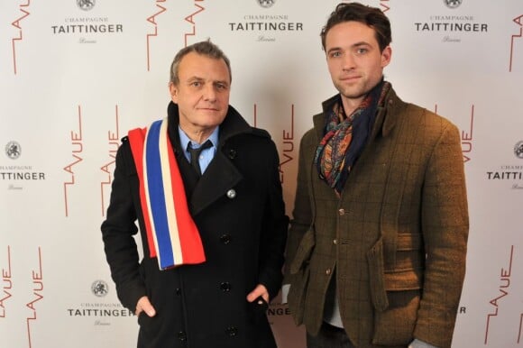 Jean-Charles de Castelbajac et son fils Louis-Marie lors de la soirée de lancement du nouveau bar panoramique de l'Hôtel Concorde La Fayette La Vue le jeudi 19 janvier 2012 à Paris