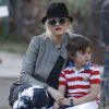 Gwen Stefani en famille, avec son mari Gavin Rossdale et leurs fils Zuma et Kingston à Agoura Hills le 29 janvier 2012
