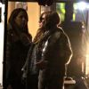 Cathy Guetta sur le tournage d'une pub pour la Renault Twizy que fait son mari David, à Los Angeles le 1er février 2012