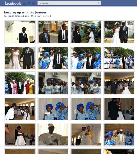 Keziah Jones a publié l'album photo de son mariage, le 14 janvier 2012 à Lagos, avec Hauwa Mukan sur son compte Facebook. 