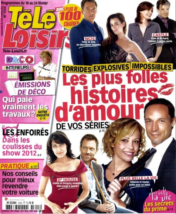 Dounia Coesens et Grégory Questel en couverture de Télé Loisirs.