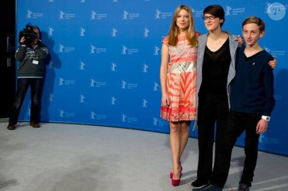Léa Seydoux, Ursula Meier et Kacey Mottet Klein lors du festival de Berlin le 13 février 2012, pour le photocall du film L'Enfant d'en haut