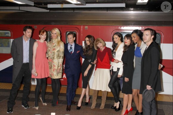 Les dix ambassadeurs de la campagne Britain's Great, lancée à New York dans la gare Grand Central. Le 15 février 2012.