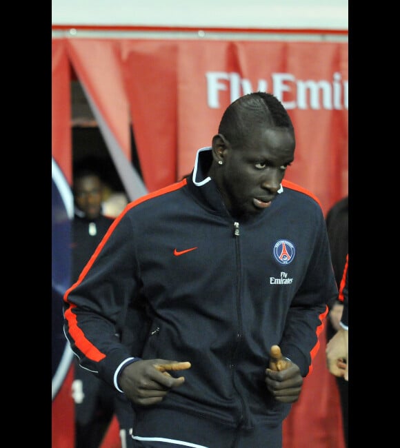 Mamadou Sakho lors du match au sommet entre le PSG et Montpellier (2-2) le 19 février 2012 à Paris au Parc des Princes