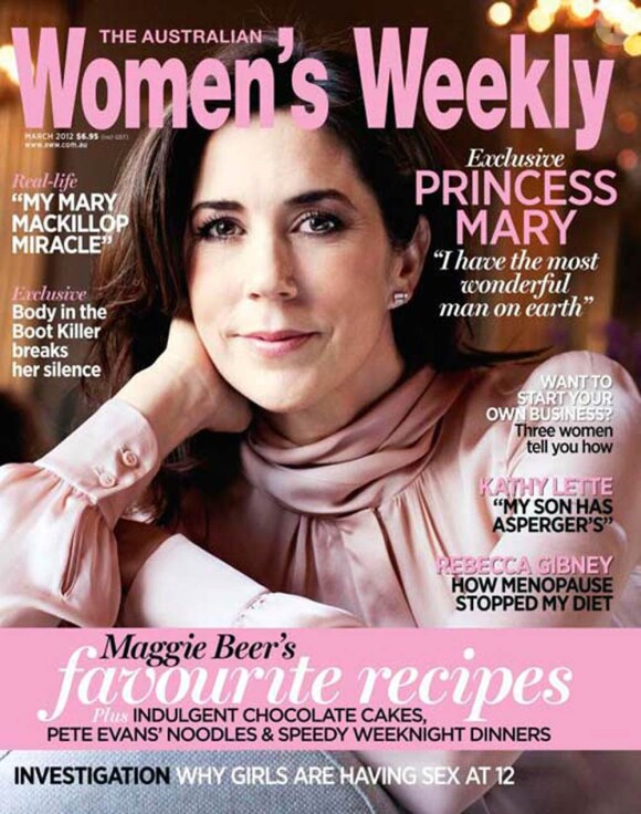 La princesse Mary, à l'occasion de ses 40 ans, a accordé un entretien à la revue The Australian Women's Weekly de mars 2012, où elle évoque essentiellement sa vie de famille, mère de quatre enfants.