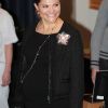 La princesse Victoria en visite à l'hôpital Karolinska de Solna le 19 janvier 2012. Le 23 février, la princesse y a donné naissance à une petite fille de 51 cm et 3,2 kg.