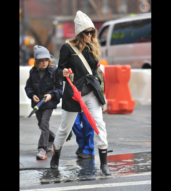 Sarah Jessica Parker et son fils James le 24 février 2012 à New York