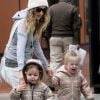 Sarah Jessica Parker et ses jumelles Tabitha et Marion le 24 février 2012 à New York