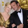 Jean Dujardin et Meryl Streep, oscarisés pour The Artist et La Dame de Fer, le 26 février 2012.