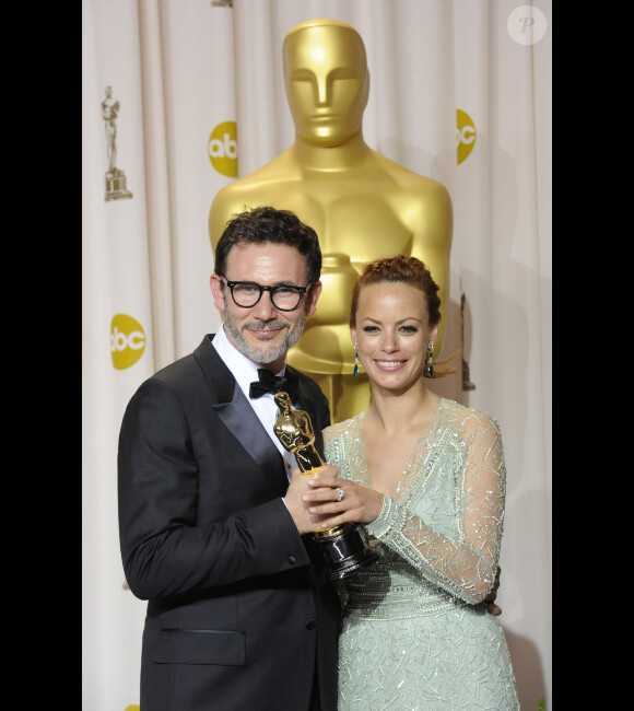 Michel Hazanavicius, Oscar du meilleur réalisateur, et Bérénice Bejo, le 26 février 2012.