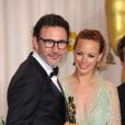Michel Hazanavicius, Oscar du meilleur réalisateur, et Bérénice Bejo, le 26 février 2012.