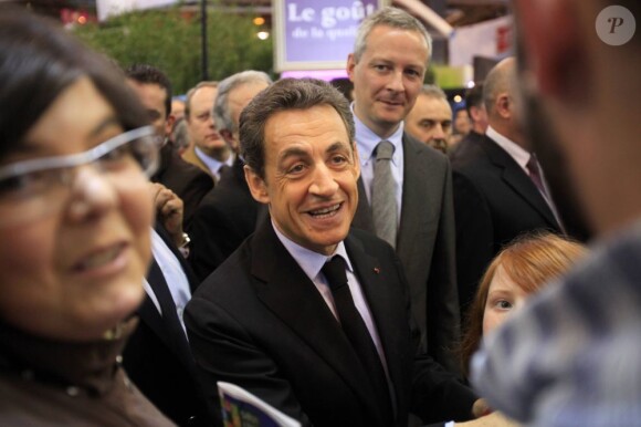 Nicolas Sarkozy en visite au Salon de l'agriculture le 25 février 2012 à Paris