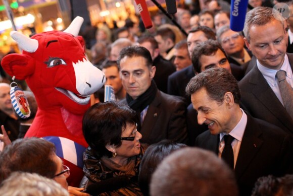 Nicolas Sarkozy en visite au Salon de l'agriculture le 25 février 2012 à Paris