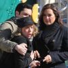 Chloë Sevigny, Danny Pino et Mariska Hargitay sur le tournage de New York Unité Spéciale, à New York, le 27 février 2012