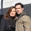 Danny Pino et Mariska Hargitay sur le tournage de la série New York Unité Spéciale, à New York, le 27 février 2012