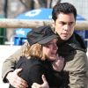 Chloë Sevigny et Danny Pino sur le tournage de New York Unité Spéciale, à New York, le 27 février 2012