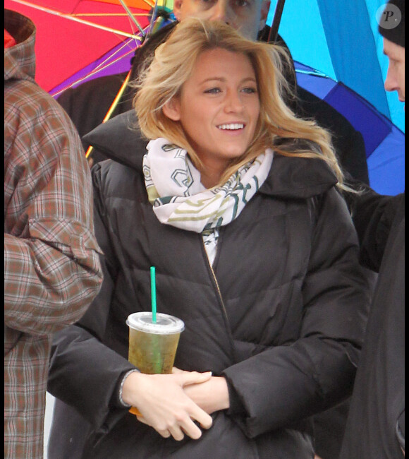 Blake Lively sur le tournage de Gossip Girl le 1er mars 2012 à New York