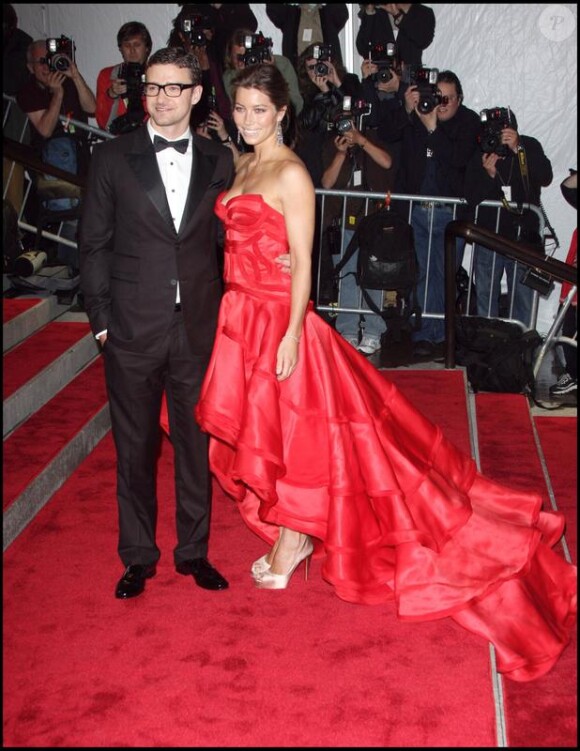 Justin Timberlake et Jessica Biel au Costume Institure Gala, à New York le 4 mai 2009.