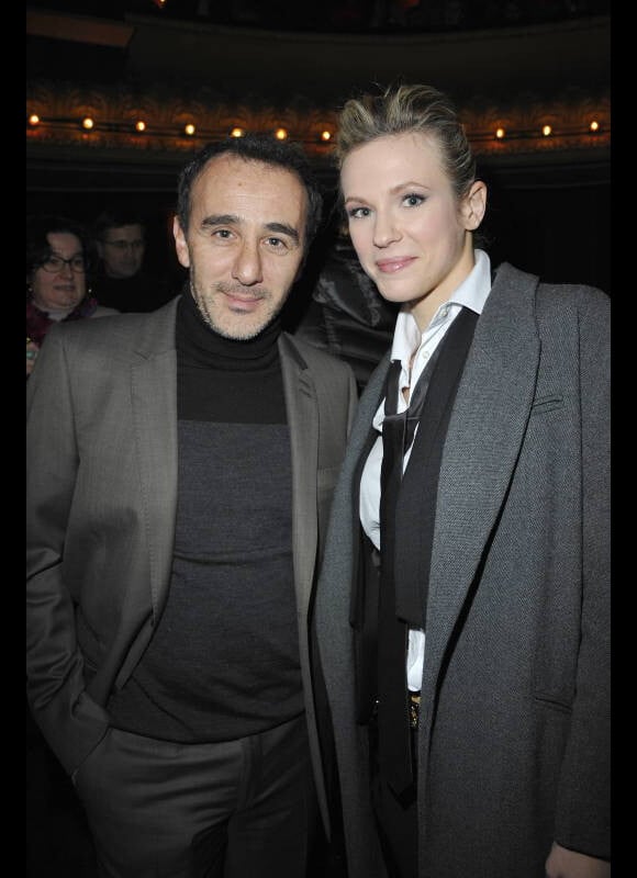 Elie Semoun et Lorie lors de la Générale de la pièce Harold et Maude, au théâtre Antoine, le 5 mars 2012. 