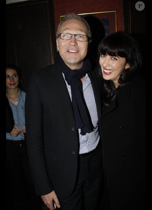 Laurent Ruquier et Nolwenn Leroy lors de la Générale de la pièce Harold et Maude, au théâtre Antoine, le 5 mars 2012. 