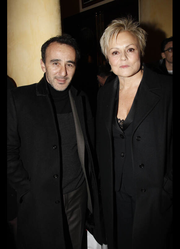 Elie Semoun et Muriel Robin lors de la Générale de la pièce Harold et Maude, au théâtre Antoine, le 5 mars 2012. 