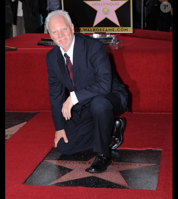 Malcolm McDowell a reçu une étoile sur le Hollywood Walk of Fame, le 16 mars 2012 à Los Angeles.