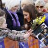 Kate Middleton lors de sa visite au centre de soins pédiatriques The Treehouse à Ipswich, le 19 mars 2012, en sa qualité de marraine d'East Anglia's Children Hospices.