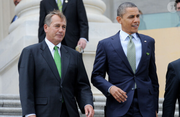 Le président des Etats-Unis Barack Obama, John Boehner et le Premier ministre irlandais Enda Kenny, le 20 mars 2012 à Washington.