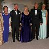 Dîner de gala au palais royal, à Oslo, le 20 mars 2012. Le prince Charles et son épouse Camilla Parker Bowles effectuent fin mars 2012 une tournée en Scandinavie en représentation de la reine Elizabeth II pour son jubilé de diamant. Première étape : la Norvège, du 20 au 22 mars 2012.
