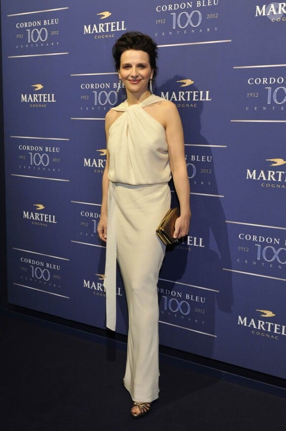 Juliette Binoche lors du centenaire du Martell Cordon Bleu de la maison de cognac Martell, célébré à Monaco le 22 mars 2012.