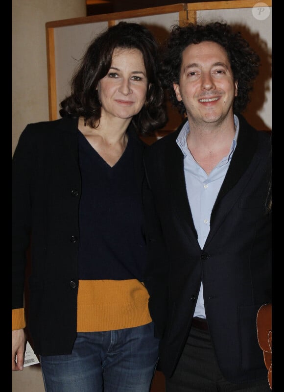 Valérie Lemercier et Guillaume Gallienne lors de la dernière du spectacle 6000 miles away de Sylvie Guillem au théâtre des Champs-Élysées à Paris, le 22 mars 2012