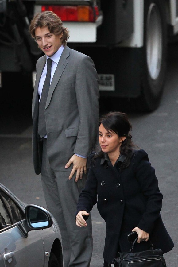 Jean Sarkozy et sa femme Jessica à Paris, le 21 octobre 2012.