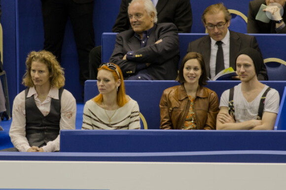 Gwendal Peizerat, Marina Anissina, Nathalie Pechalat et Fabian Bourzat le 30 mars 2012 lors des Championnats du monde de Nice