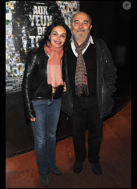 Saïda Jawad et Gérard Jugnot lors de l'avant-première à Paris du film Aux yeux de tous le 2 avril 2012