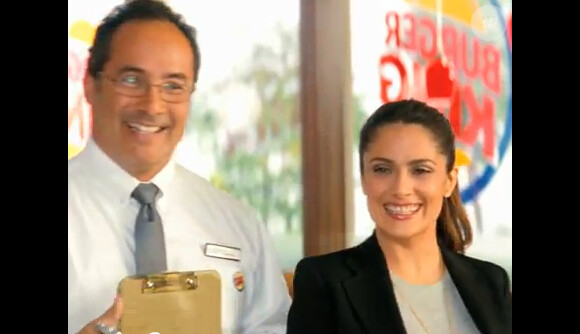 Capture d'écran de la publicité Burger King avec Salma Hayek