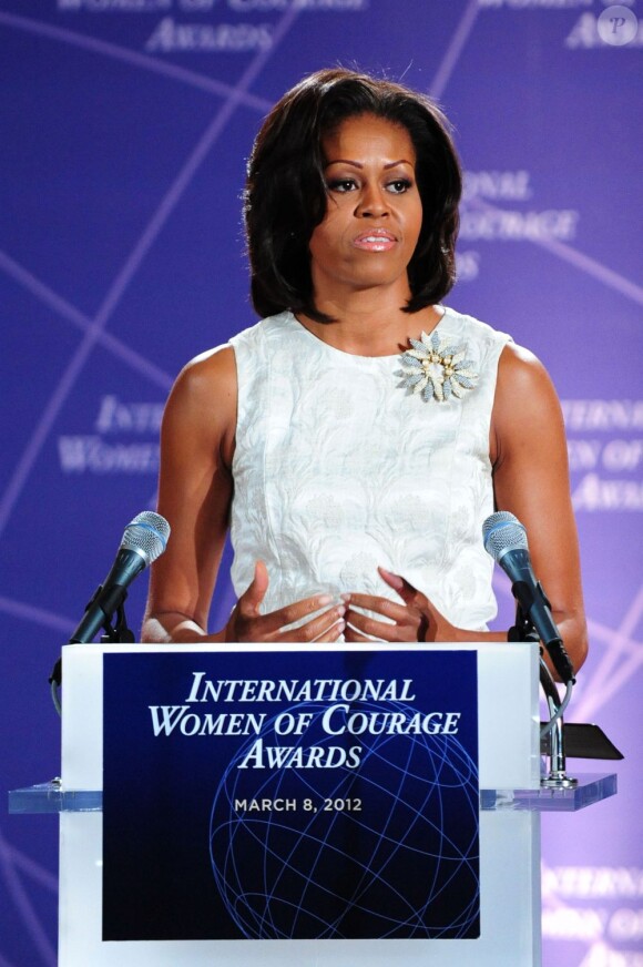La première dame des États-Unis Michelle Obama à Washington pour les International Women of Courage Awards. Le 8 mars 2012.