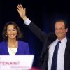 François Hollande et Ségolène Royal, lors du grand meeting de François Hollande à Rennes, le mercredi 4 avril 2012.